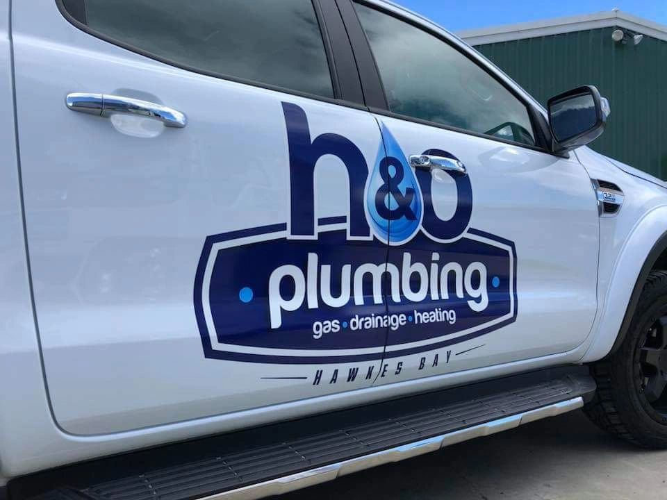 H&O Plumbing branded service vehicle